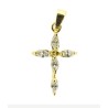 Kruis hanger 17x12mm Pl. Goud + zirconiumoxide