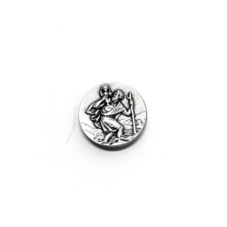 Magnet de Saint Christophe en métal argenté