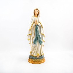 Statue de Notre Dame de Lourdes en résine. 32 cm