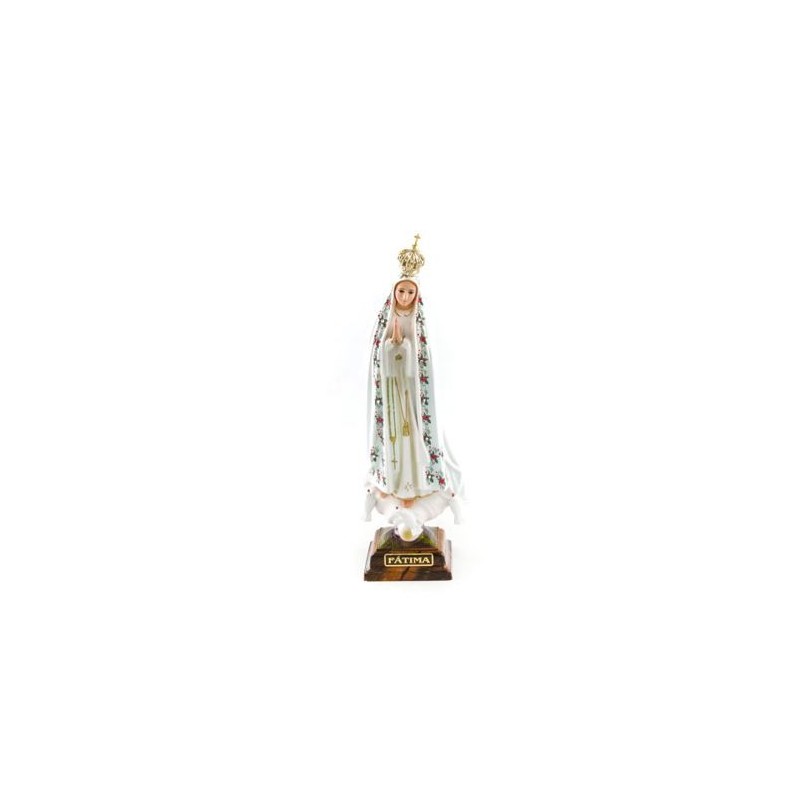 Statue de Notre Dame de Fatima en résine. 27 cm