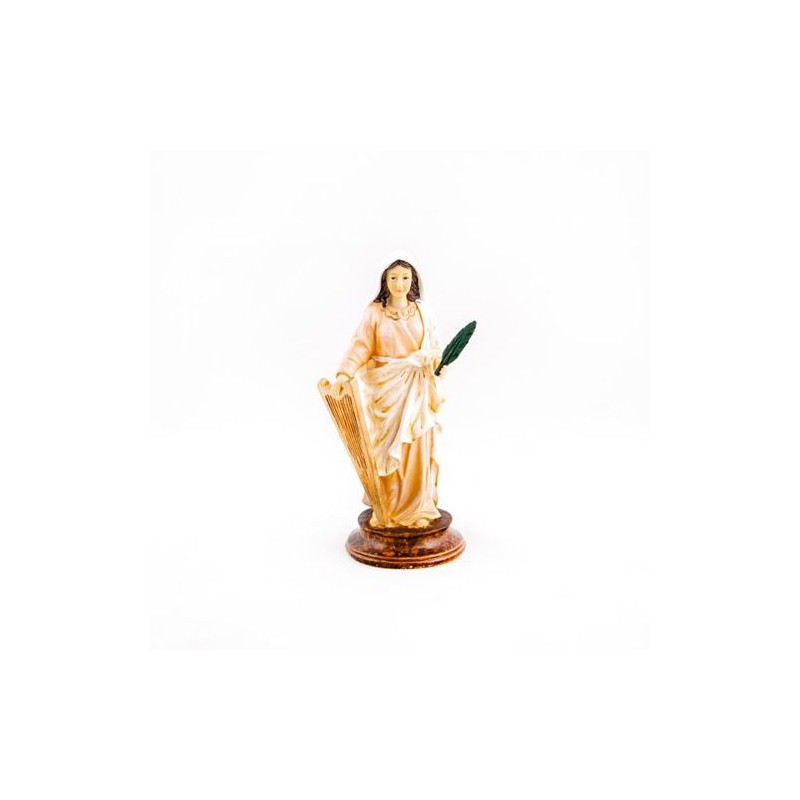 Statue de Sainte Cécile en résine. 15 cm