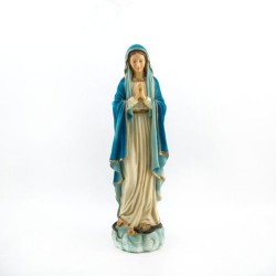 Statue de la Vierge Miraculeuse aux mains jointes en résine. 30 cm