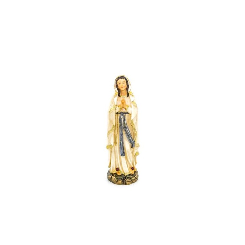 Statue de Notre Dame de Lourdes en résine. 20 cm