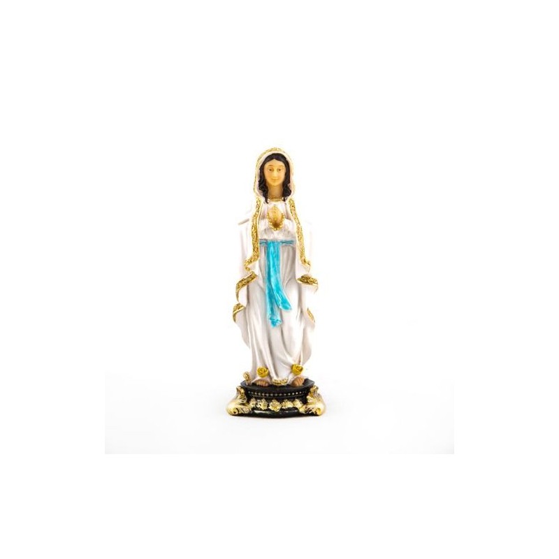 Statue de Notre Dame de Lourdes en résine. 12 cm