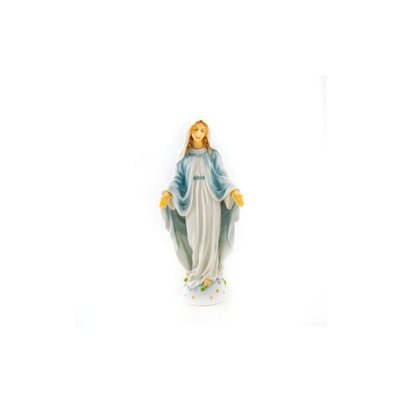 Statue de la Vierge Miraculeuse en résine. 20 cm