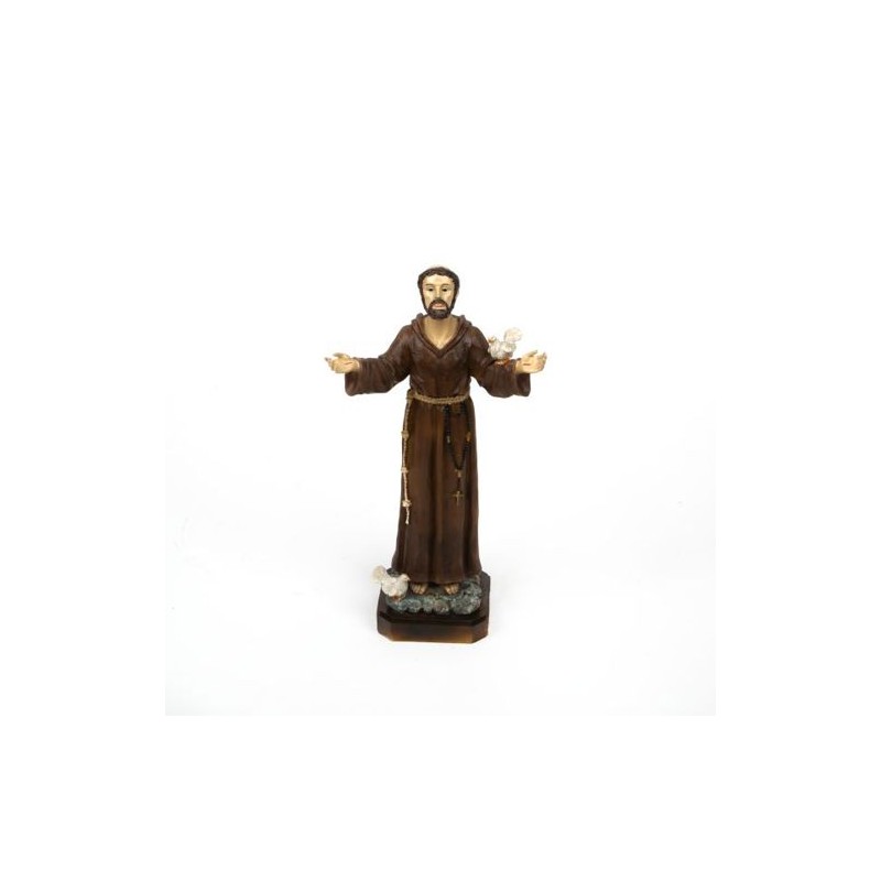 Statue de Saint François en résine. 30 cm