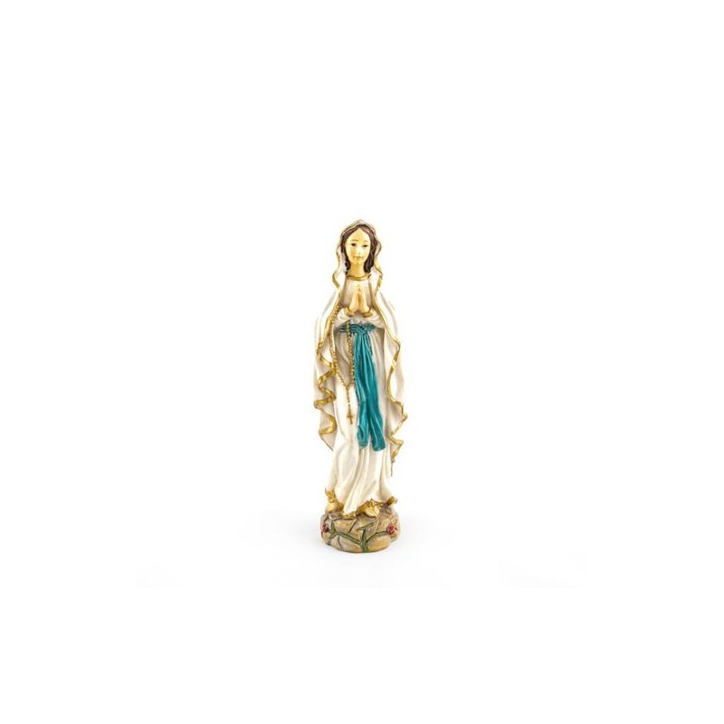 Statue de Notre Dame de Lourdes en résine. 20 cm