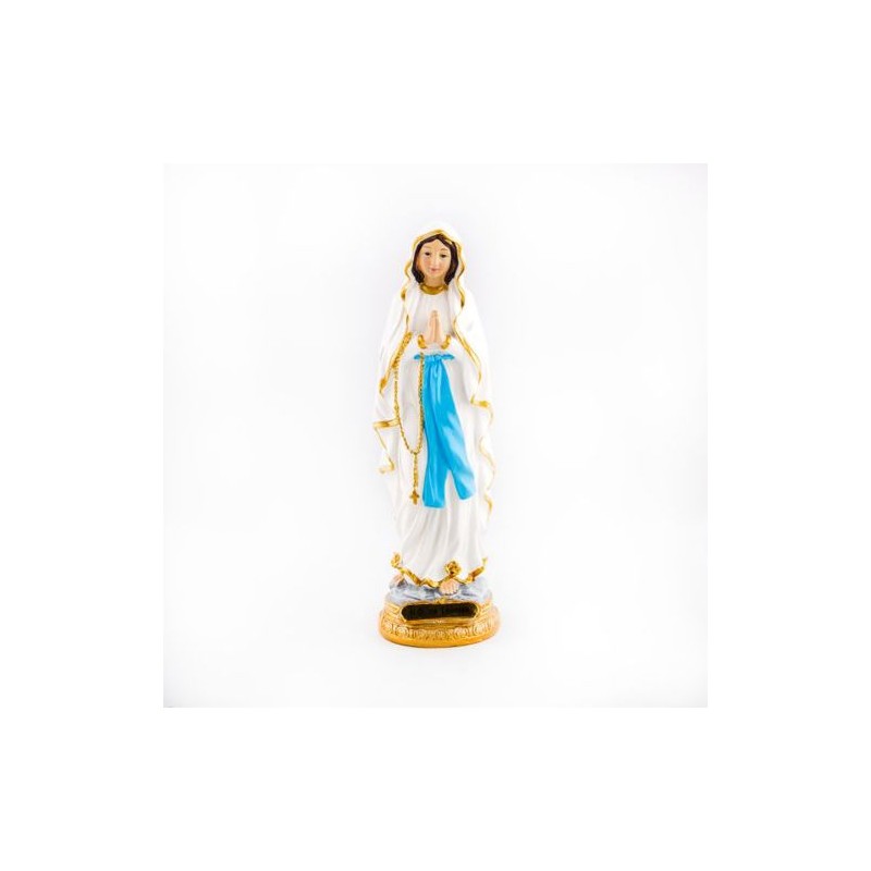 Statue de Notre Dame de Lourdes en résine. 23 cm