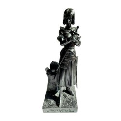 Statue Jeanne d'Arc 20cm résine noire