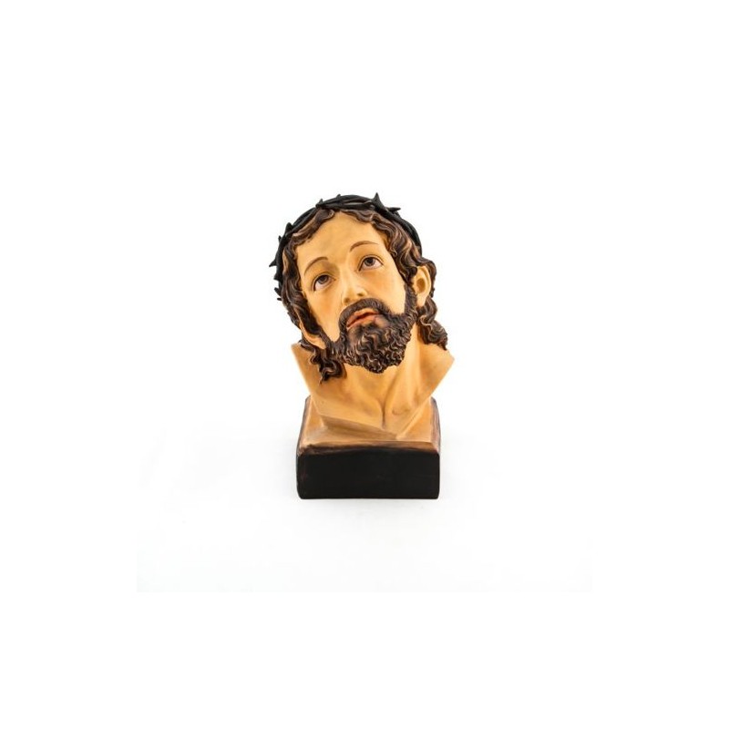 Statue de la tête de Jésus en résine. 19 cm