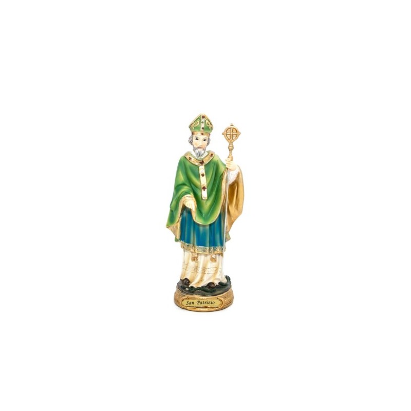 Statue de Saint Patrick en résine. 20 cm