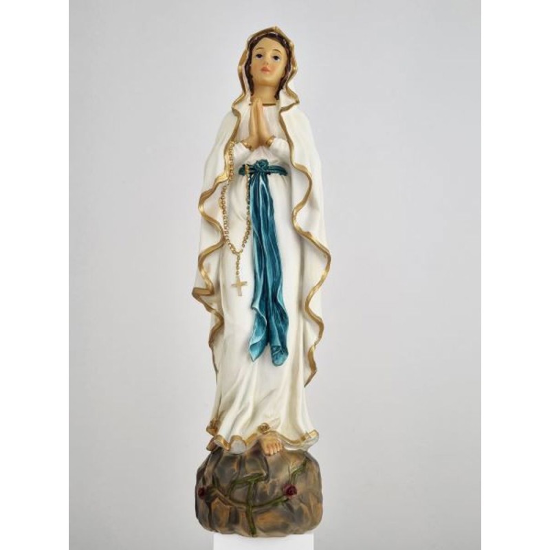 Statue de Notre Dame de Lourdes en résine. 40 cm