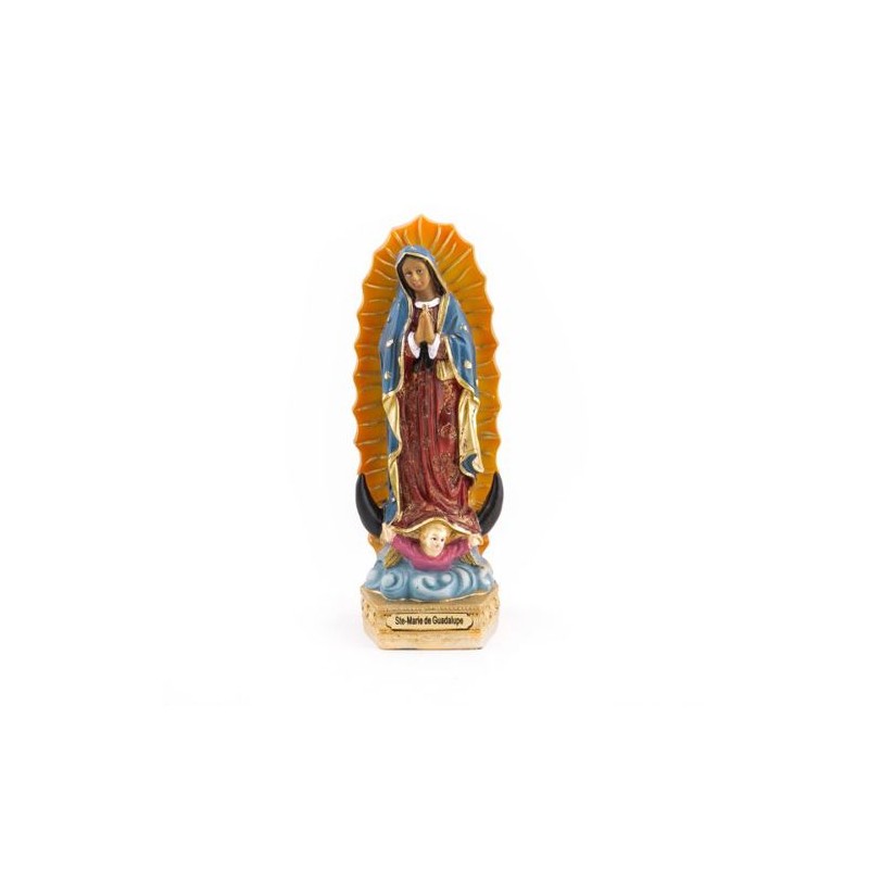 Statue de Notre Dame de Guadalupe en résine. 20 cm