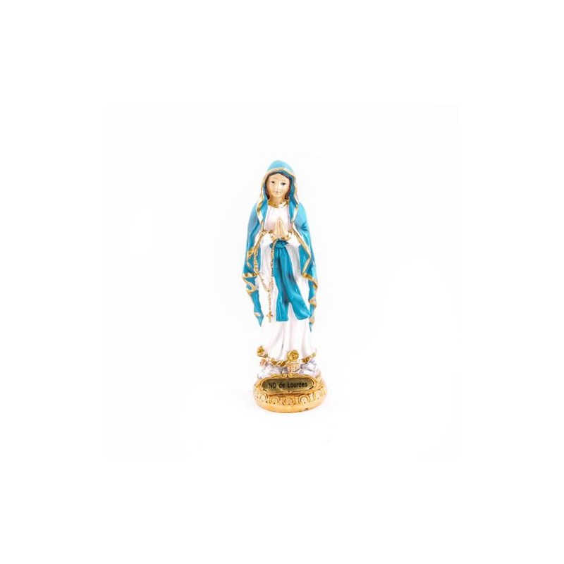 Statue de Notre Dame de Lourdes en résine. 15 cm