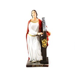 Statue de Sainte Cécile en résine. 40 cm