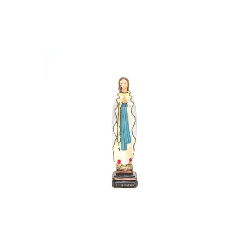 Statue de Notre Dame de Lourdes en résine. 20 cm