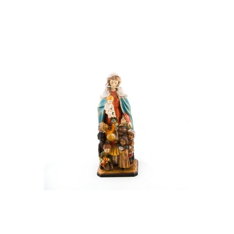 Standbeeld van de Maagd Maria, beschermer van kinderen, in hars.25,5 cm