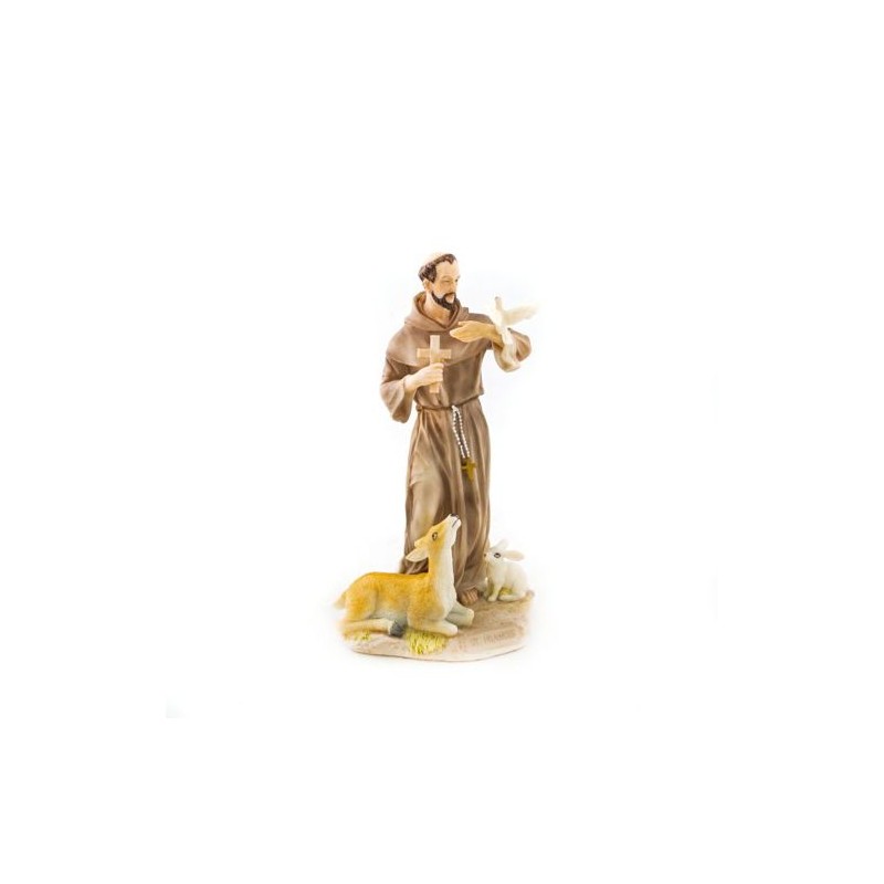 Statue de Saint François en résine. 21 cm