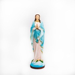 Statue de la Vierge Miraculeuse aux mains jointes en résine. 60 cm