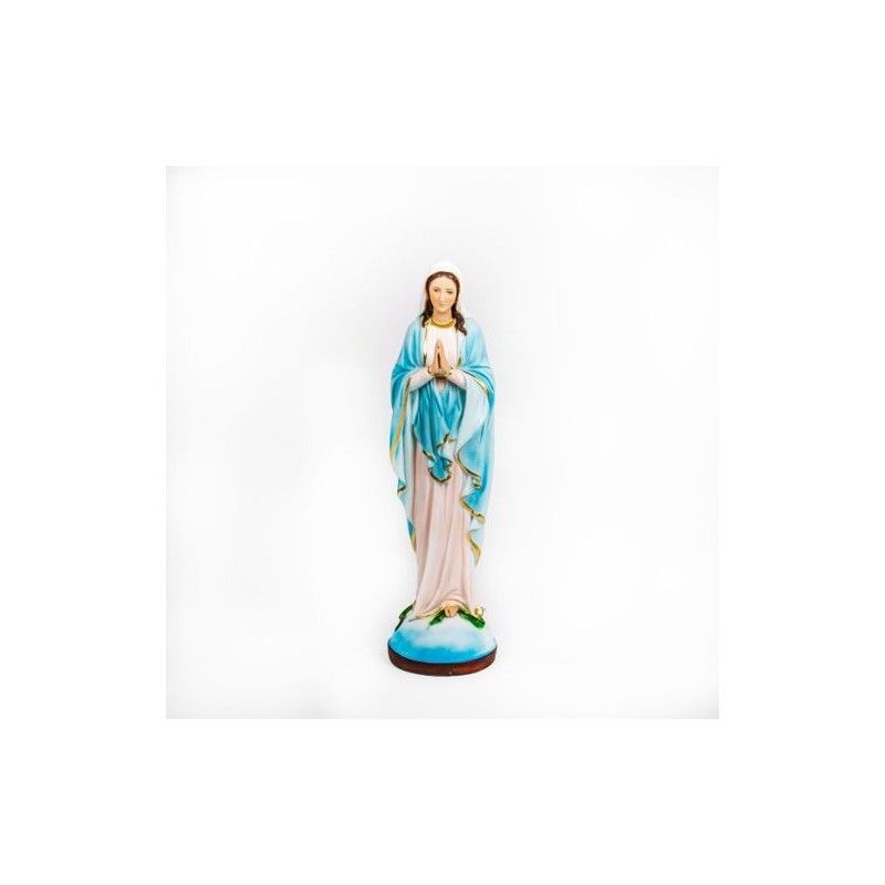 Statue de la Vierge Miraculeuse aux mains jointes en résine. 60 cm