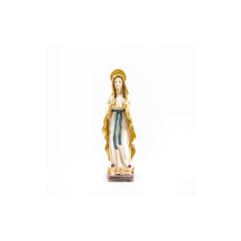 Statue de Notre Dame de Lourdes en résine. 15 cm