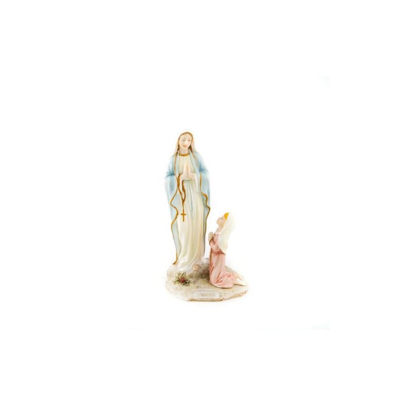 Statue de l'Apparition de Lourdes en résine. 25 cm