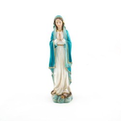 Statue de la Vierge Miraculeuse aux mains jointes en résine. 20 cm