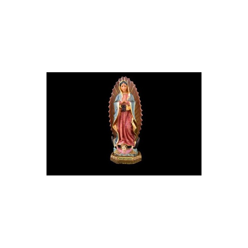 Statue de Notre Dame de Guadalupe en résine. 23 cm