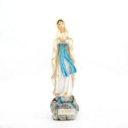 Statue de Notre Dame de Lourdes en résine. 10 cm