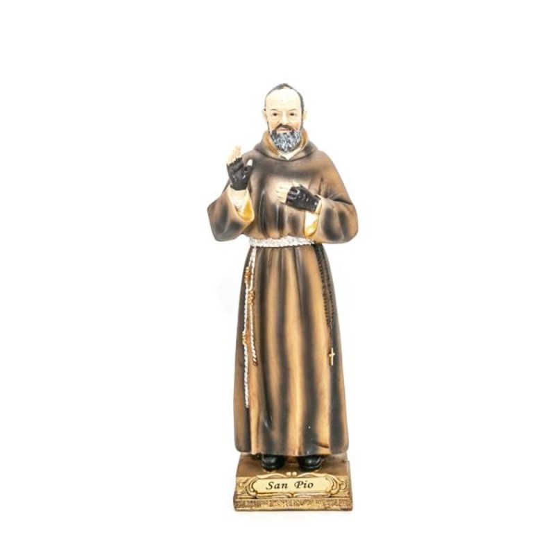 Statue de Padre Pio en résine. 22 cm