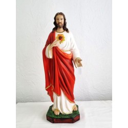 Statue Sacré Coeur de Jésus 60cm résine