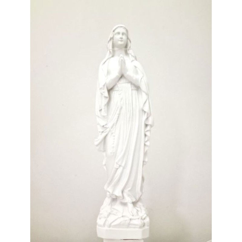 Statue Lourdes 40cm blanche résine