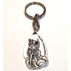 Sleutelhanger van St. Christopher met inscriptie 