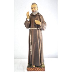 Statue de Padre Pio en résine colorée. 115 cm