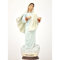 Statue de la Vierge de Medjugorje en céramique. 30 cm