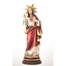 Statue Sacré Coeur de Jésus bois 32cm