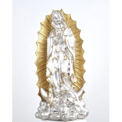 Statue de Notre Dame de Guadalupe en plaqué argent. 19 cm