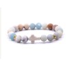 Elastiek armband van 8 mm mineraalsteen - AMAZONITE GIVREE