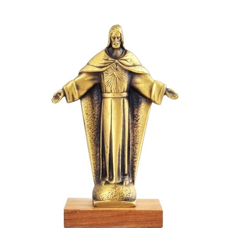 SACRE COEUR BRONZE 12cm sur socle bois