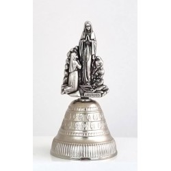 Clochette métal 7.5cm avec statuette Apparition de Lourdes