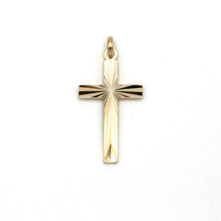 Pendentif croix en plaqué or. 26 mm
