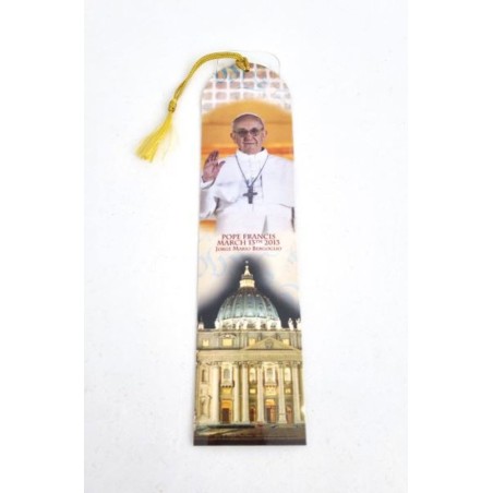 Marque page du pape François et texte en anglais
