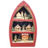 Deco kerst scene 3 verdiepingen houten met LED 26x45x9cm