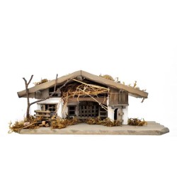 Etable creche en bois MDF 33x13x13 cm