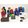 Crèche enfantine en bois 10 sujets 8cm