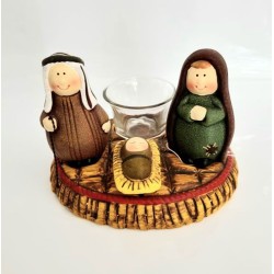 Nativite bougeoir teelight en terre cuite