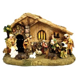 Kerststal 40.7cm met gloeiende hars