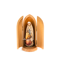 Houten Niche van de verschijning van Lourdes. 12 cm