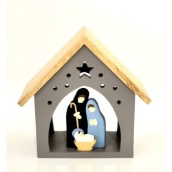 Veilleuse de Noël avec représentation de la Nativité
