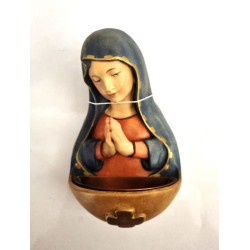 Bénitier avec la Vierge en bois. 13 cm